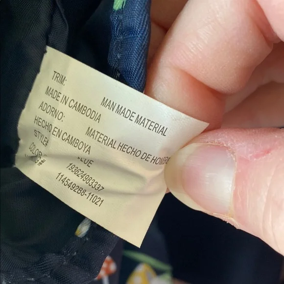 Mushroom Print Navy Crossbody Bag - Picture 4 of 6